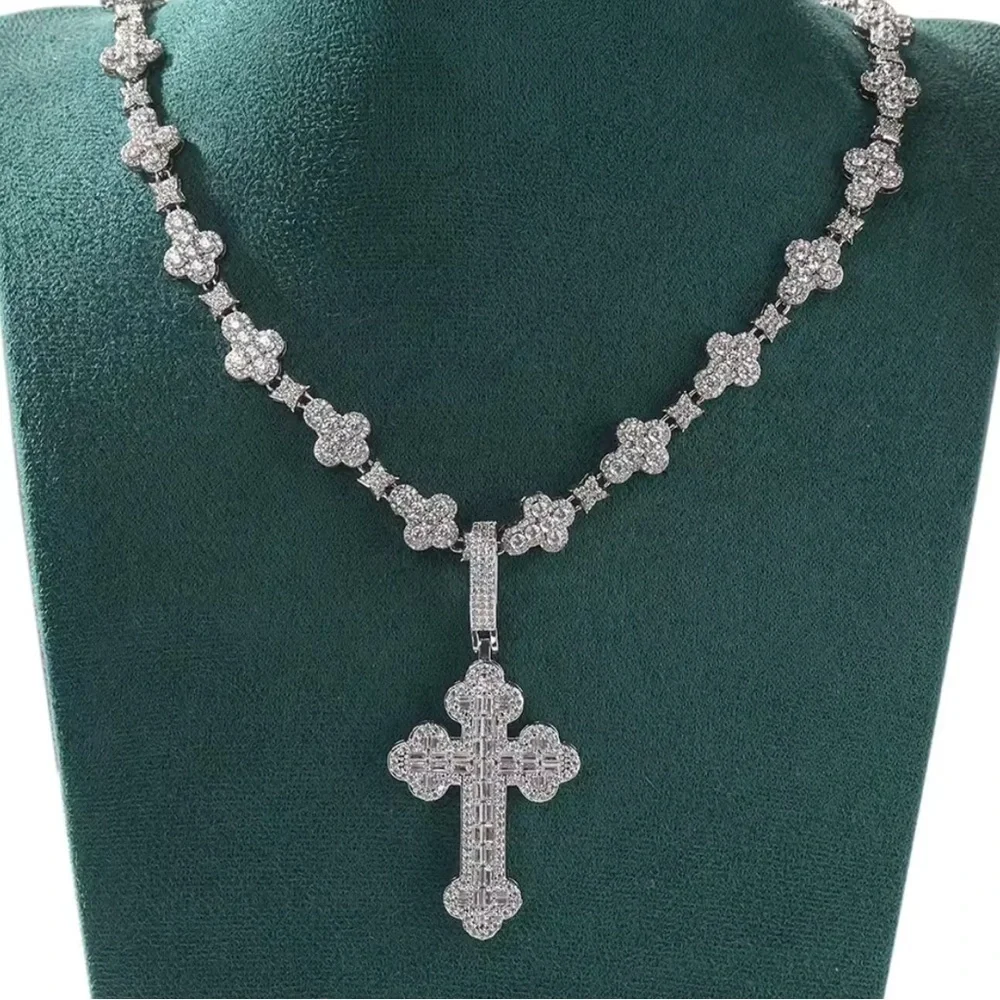 Silver Cross Necklace 18inch